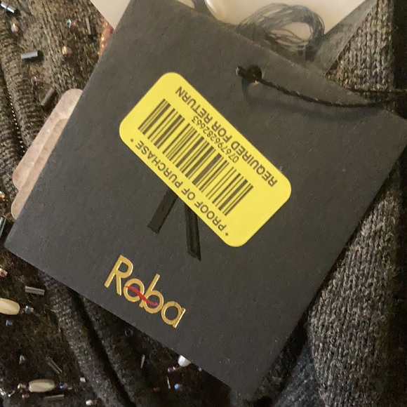 NWT Reba Lightweight Embroidered With Beads Gray & Pink/Purple Zip-up Cardigan - Picture 11 of 12